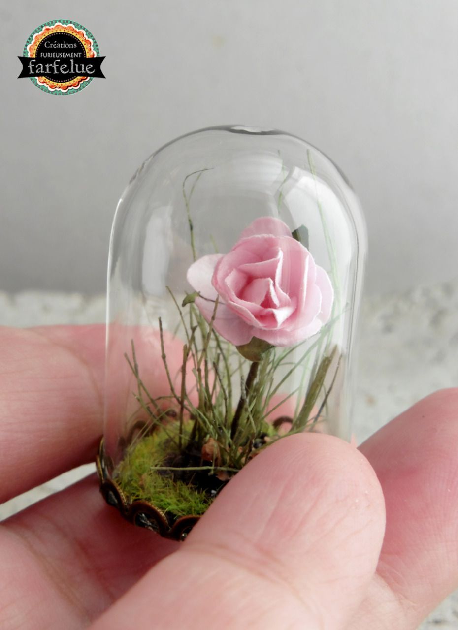 Mini décoration - Fleur Rose - Furieusement-farfelue